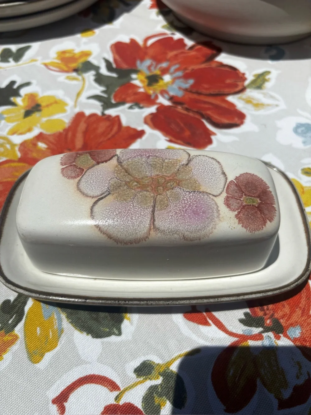 Denby, England, vintage gypsy butter plate with lid. Please see other listings.